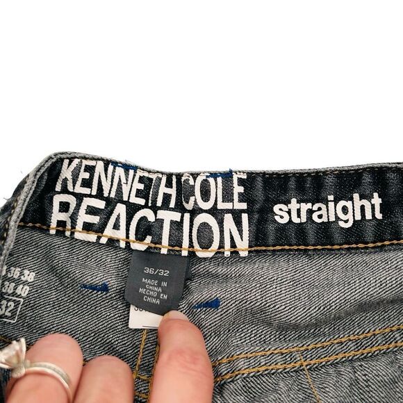 Kenneth Cole Reaction gray straight jeans size 36x32 - Picture 7 of 8